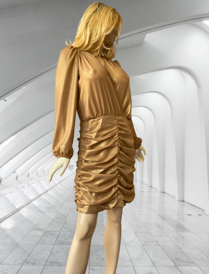 šaty spoločenské zlaté Rinascimento