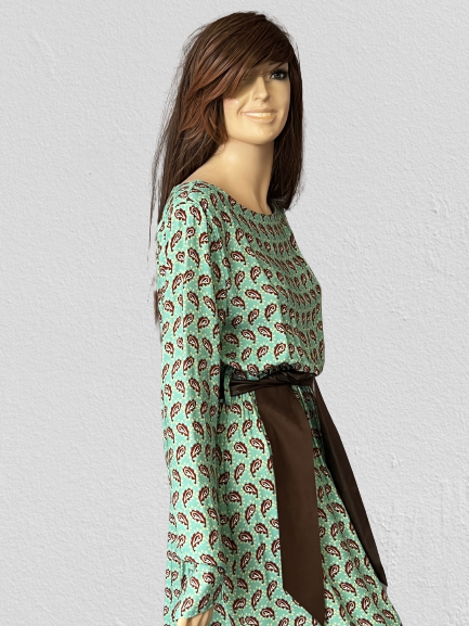 šaty s opaskom zelené Rinascimento