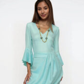 šaty puzdrové modré Rinadcimento