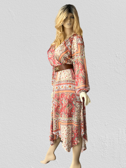 šaty s opaskom asymetrické Rinascimento - Kitana