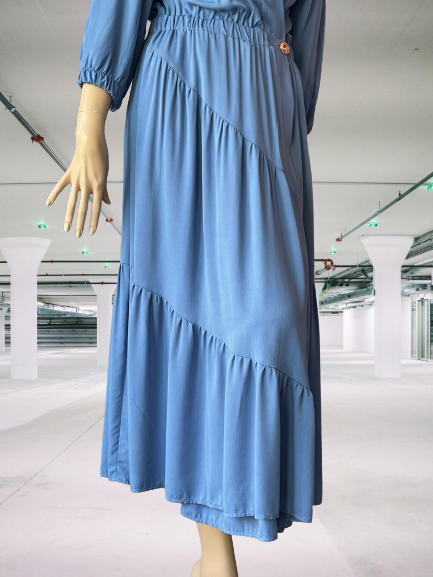šaty s volánmi modré Rinascimento