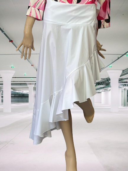 sukňa asymetrická biela Rinascimento
