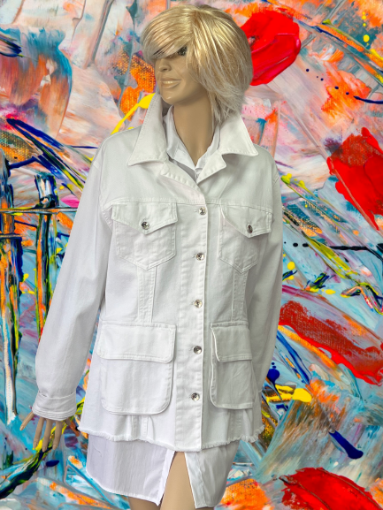 kabát bavlnený biely Rinascimento