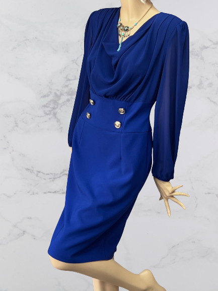 šaty puzdrové modré Rinascimento
