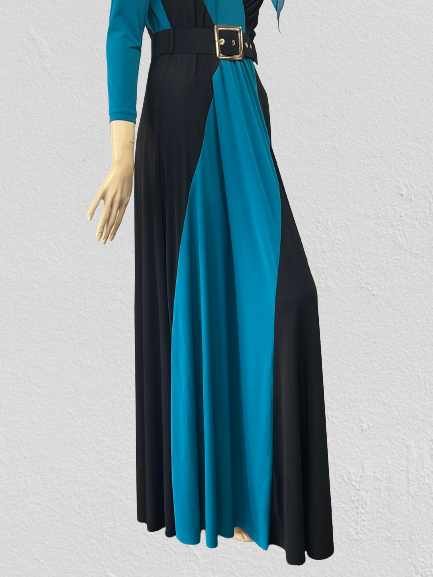 šaty dvojfarebné tyrkys Rinascimento
