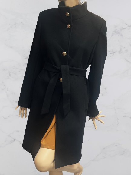 kabát luxusný čierny Rinascimento