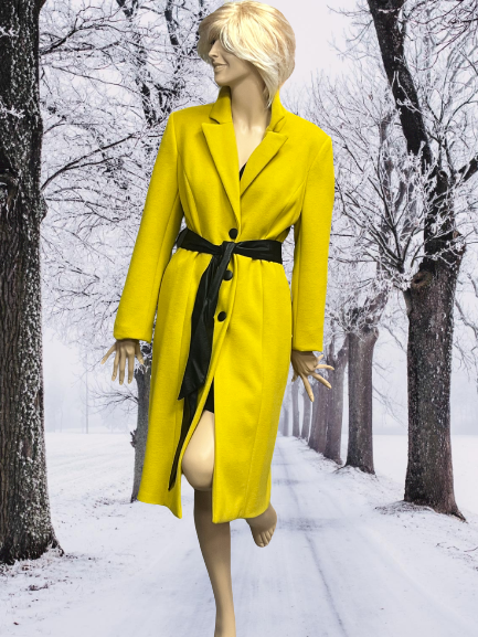 kabát luxusný žltý Rinascimento