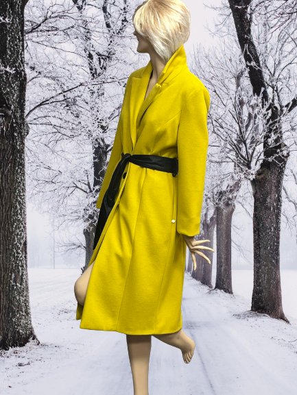 kabát luxusný žltý Rinascimento