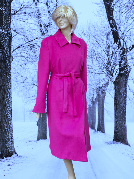 kabát dlhý ružový Rinascimento