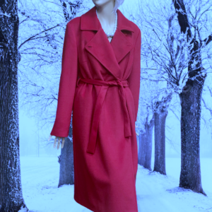 kabát dlhý červený Rinascimento