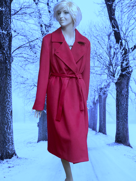 kabát dlhý červený Rinascimento