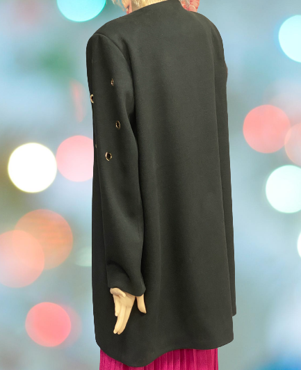 kabát čierny s aplikáciou Rinascimento