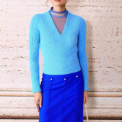 sukňa ceruzková modrá Rinascimento