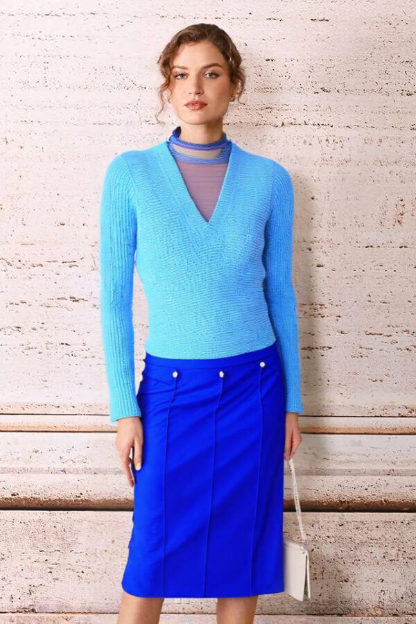 sukňa ceruzková modrá Rinascimento