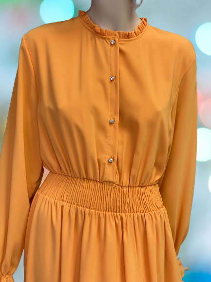 šaty krátke oranžové Rinascimento - detail