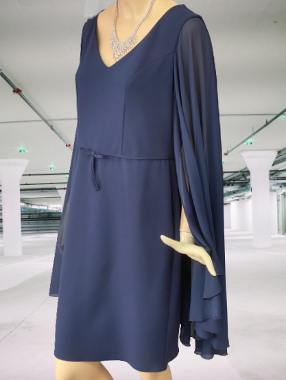 šaty s volánovými rukávmi modré Rinascimento - Kitana