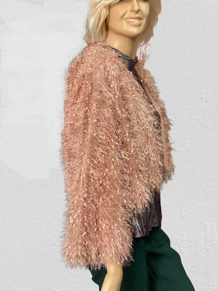 kabát - bolerko spoločenské ružové Rinascimento - Kitana