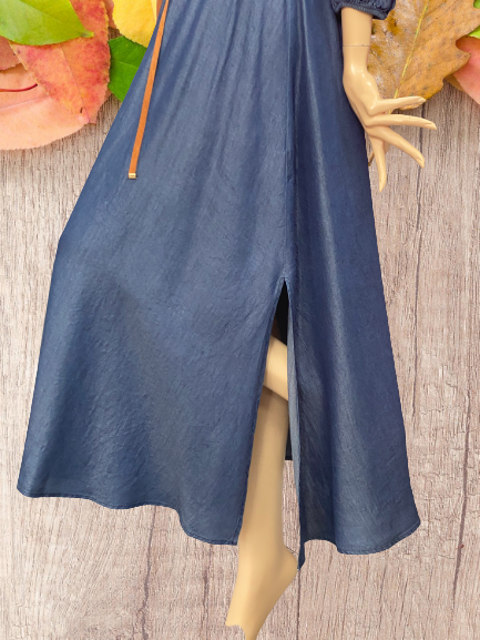 šaty na denné nosenie rifľové Rinascimento - detail