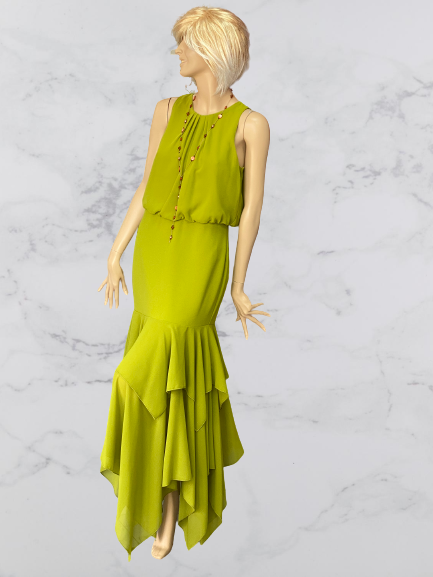šaty asymetrické zelené Rinascimento