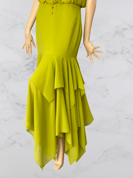 šaty asymetrické zelené Rinascimento