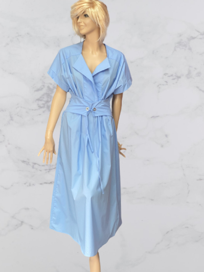 šaty s viazaním modré Rinascimento