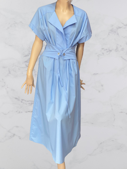 šaty s viazaním modré Rinascimento