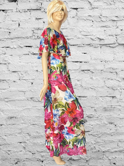 šaty s volánom a kvetmi Rinascimento