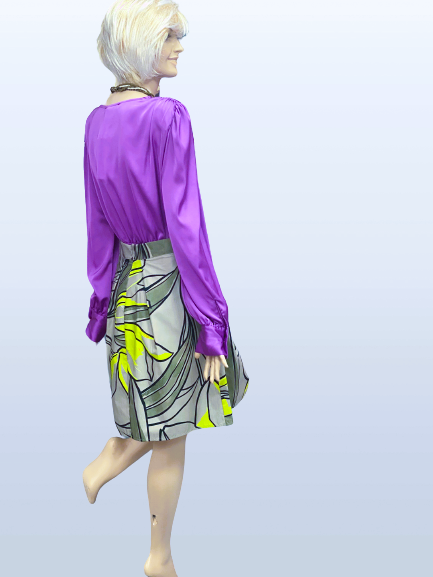sukňa midi so vzorom Rinascimento