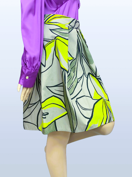 sukňa midi so vzorom Rinascimento