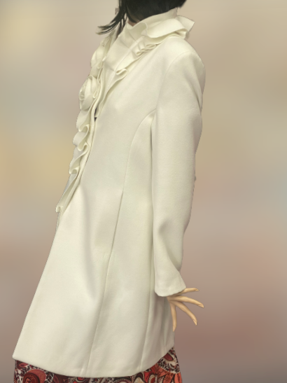 kabát luxusný biely Rinascimento