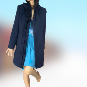 kabát luxusný modrý Rinascimento