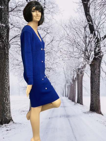 šaty pletené modré Rinascimento