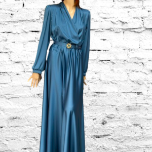 šaty s opaskom dlhé modré Rinascimento