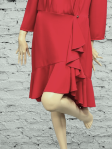 šaty s volánmi červené Rinascimento