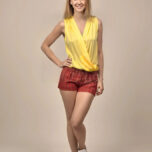 blúzka riasená žltá Rinascimento