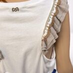 tričko s folklórnym motívom biele Rinascimento