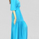 šaty so širokou pásovkou letné tyrkysové Rinascimento