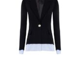 sako s pruhovaným lemom čierne Rinascimento