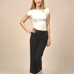 nohavice s pruhovaným lemom 7/8 čierne Rinascimento