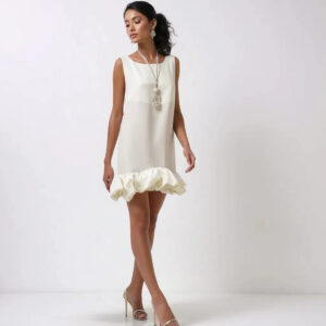 šaty s volánom biele krátke Rinascimento