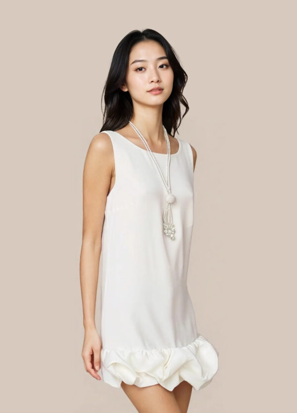 šaty s volánom biele krátke Rinascimento