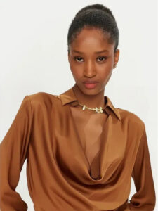 šaty kokteilové hnedé Rinascimento