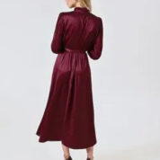 šaty s mašľou baklažánovo bordové Rinascimento