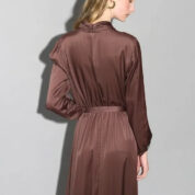 šaty s mašľou dlhé hnedé Rinascimento