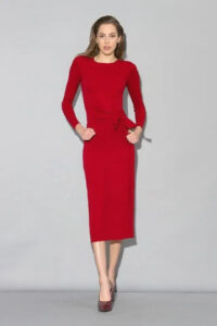 šaty s uzlom červené dlhé Rinascimento