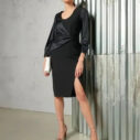 šaty elegantné čierne puzdrové Rinascimento