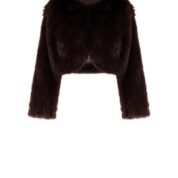 bolerko kožušinové vínovo hnedé Rinascimento