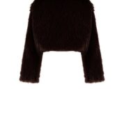 bolerko kožušinové vínovo hnedé Rinascimento