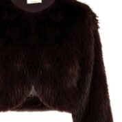 bolerko kožušinové vínovo hnedé Rinascimento