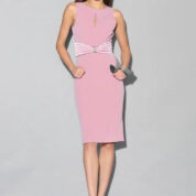 šaty so saténovou pásovkou puzdrové Rinascimento